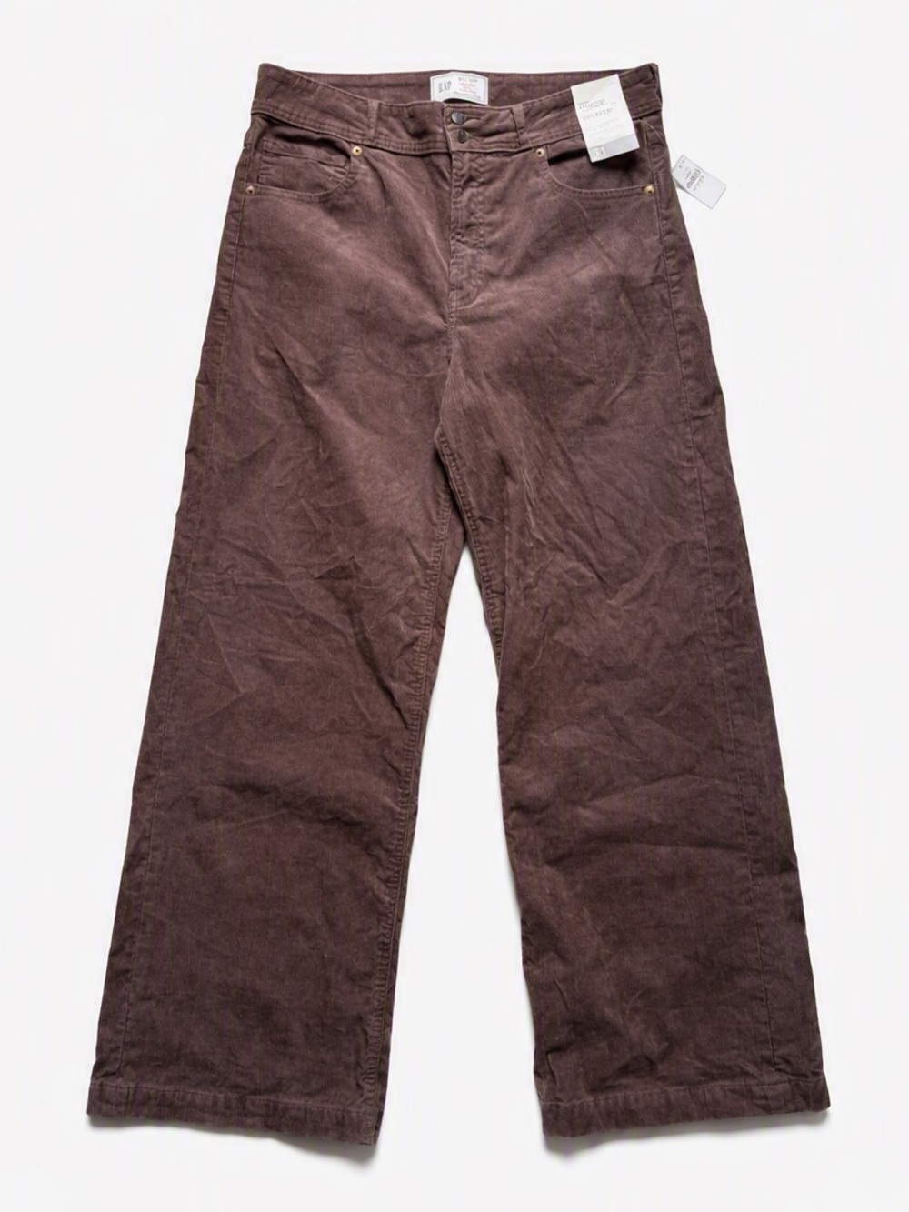 NWT Gap Basic Brown Stride Wide-Leg Corduroy Pants Size 31/12